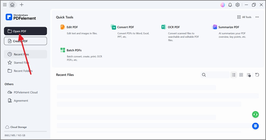 open pdf file on pdfelement