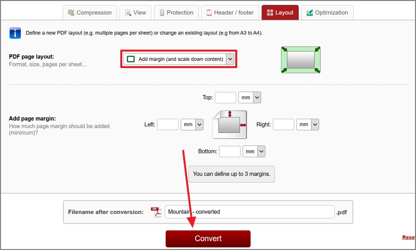 add pdf margins online