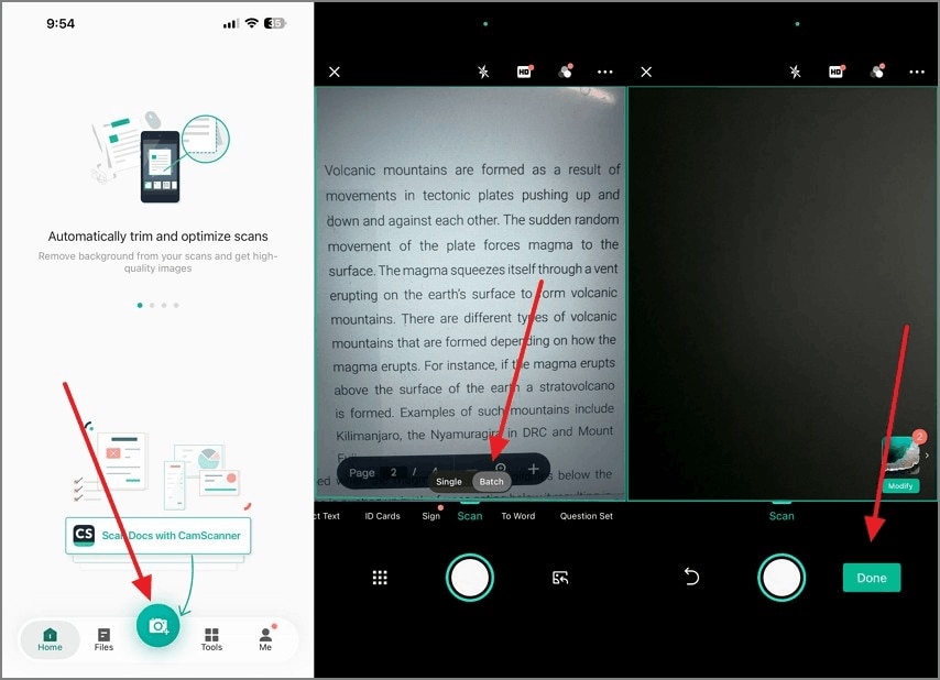 capture images through camscanner camera