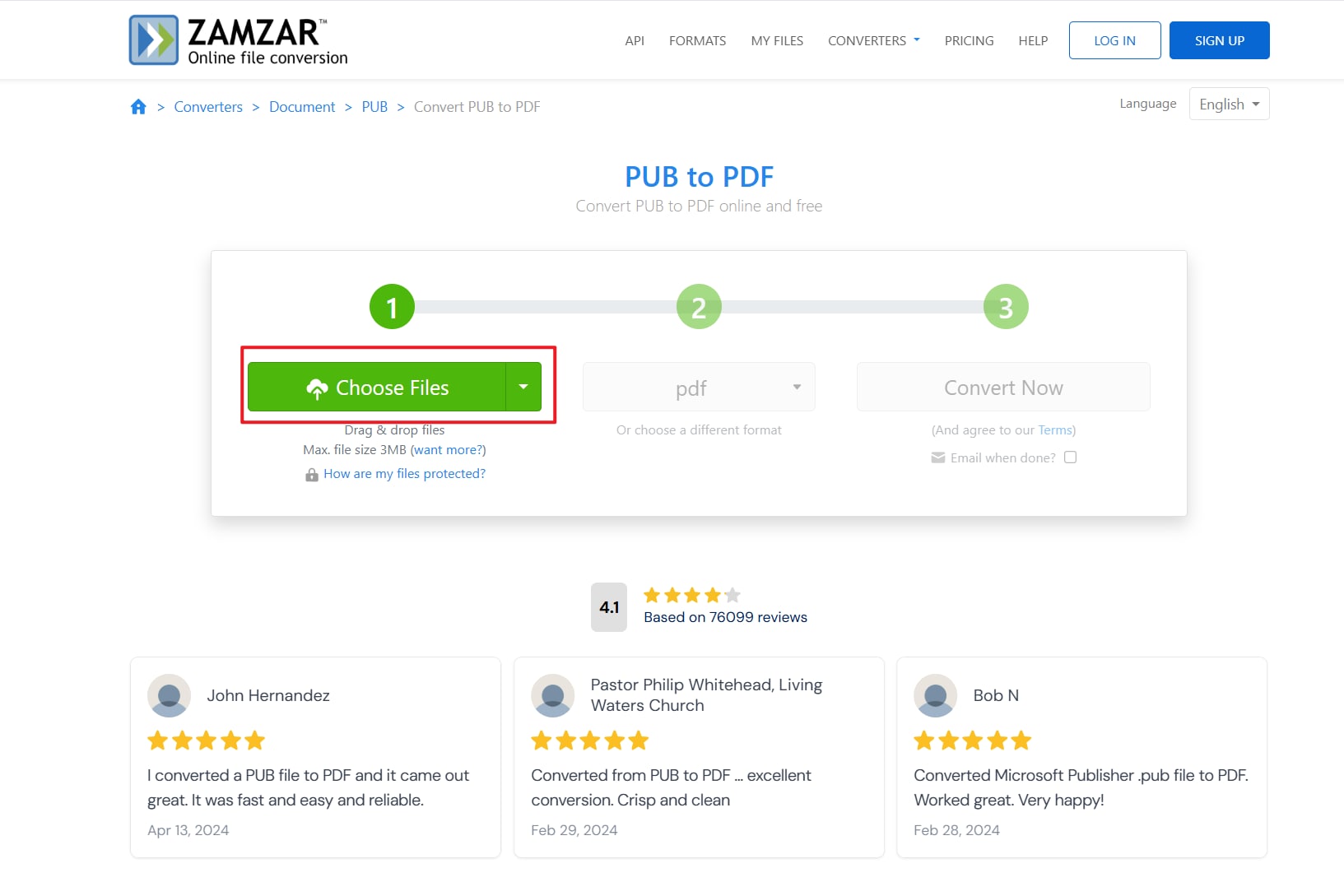 zamzar pub to pdf