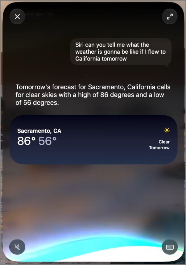 Using Siri AI to ask questions