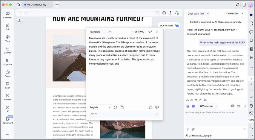 Translate PDF text while reading