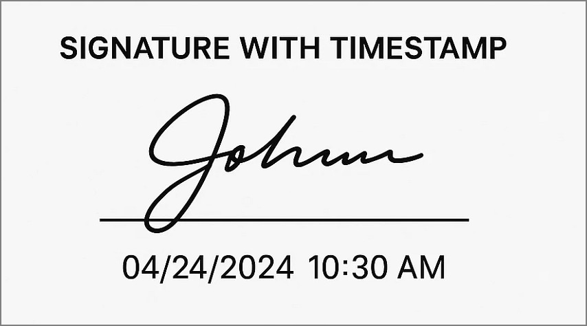 signature with timestamp on pdf