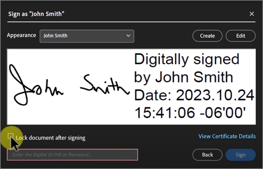 edit digital signature aspects