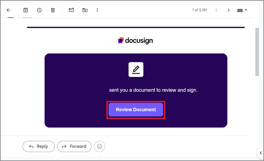 access docusign pdf email invitation