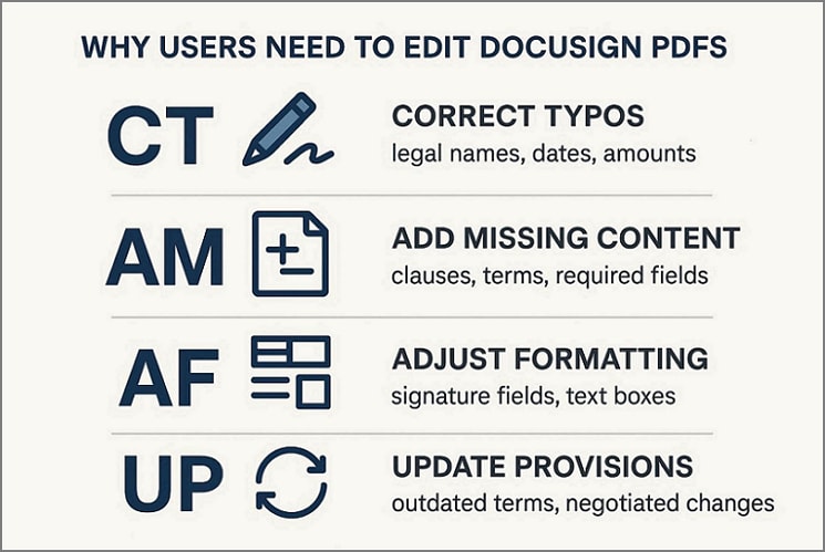 why users make docusign pdf editable