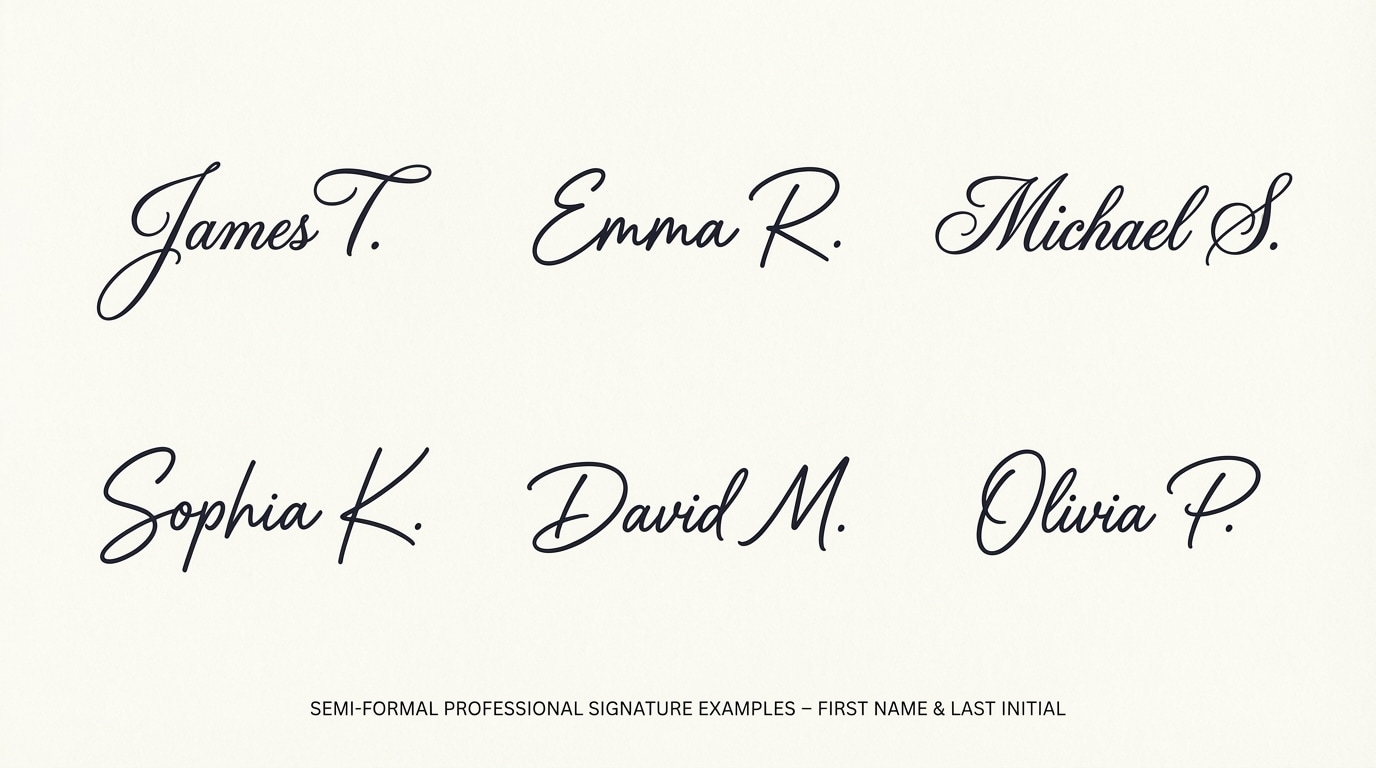 First name plus last initial signature examples