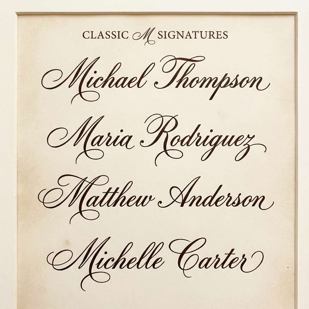 Classic full-name signature examples for M names