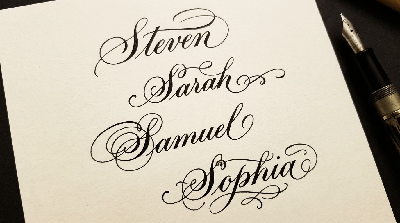 Elegant script signature styles for names starting with S