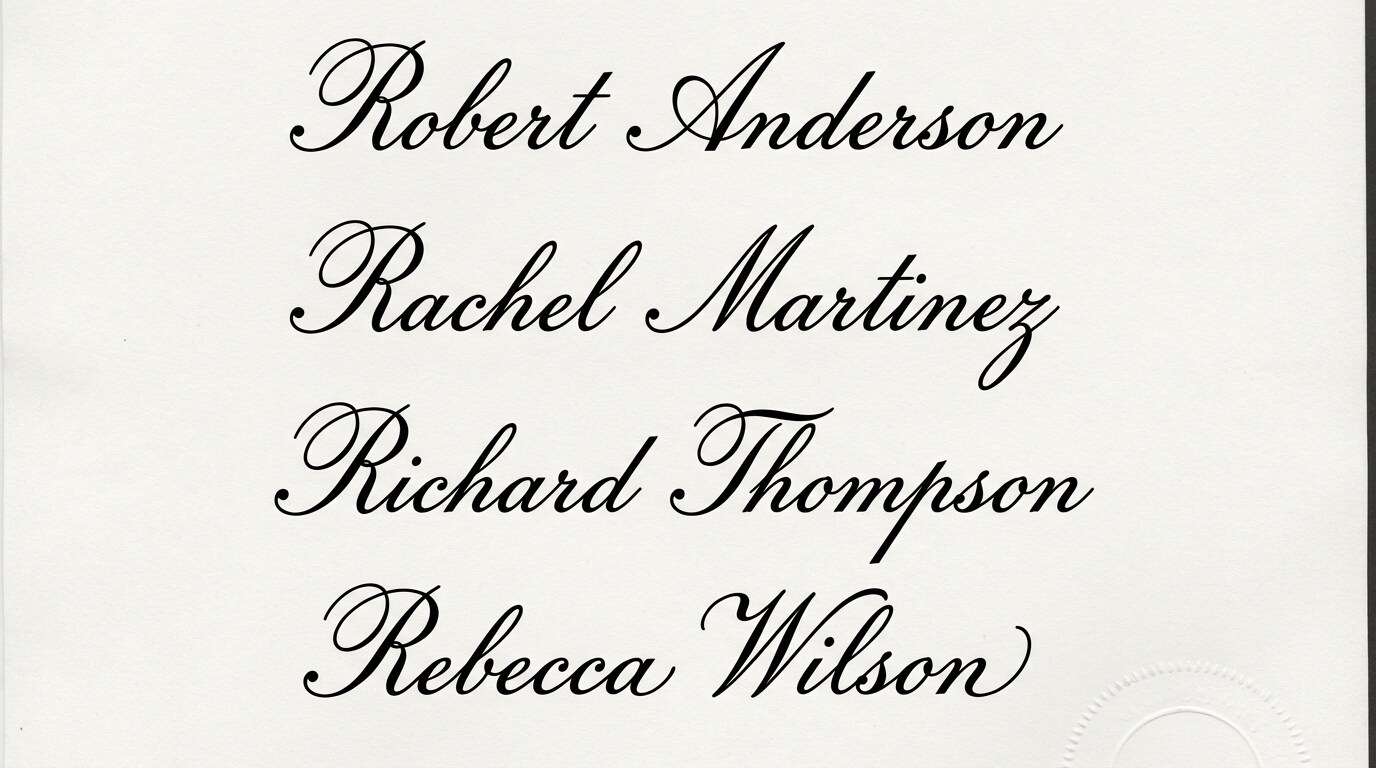 Full-name signature examples for names starting with R