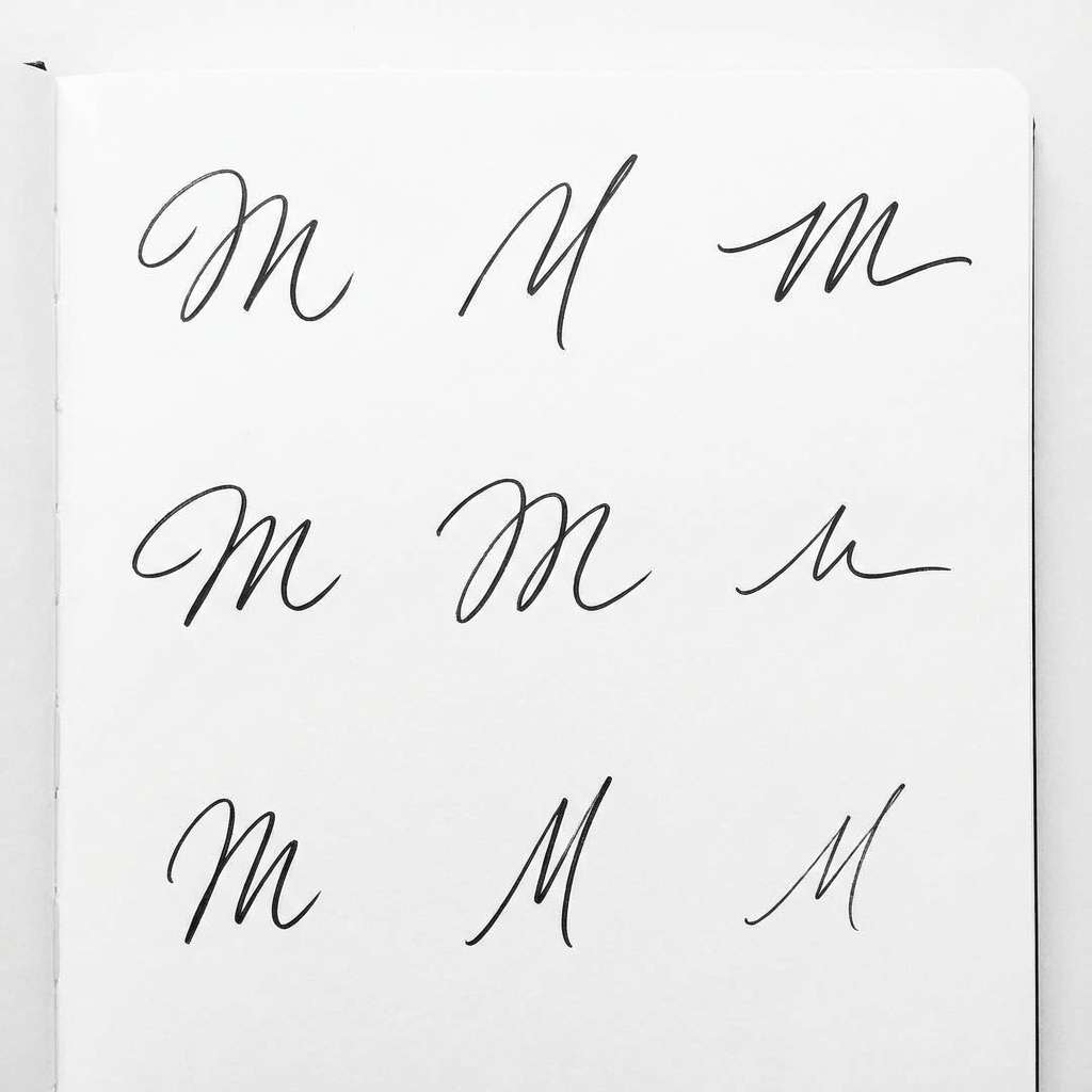 Minimal handwritten signature examples for names starting with M
