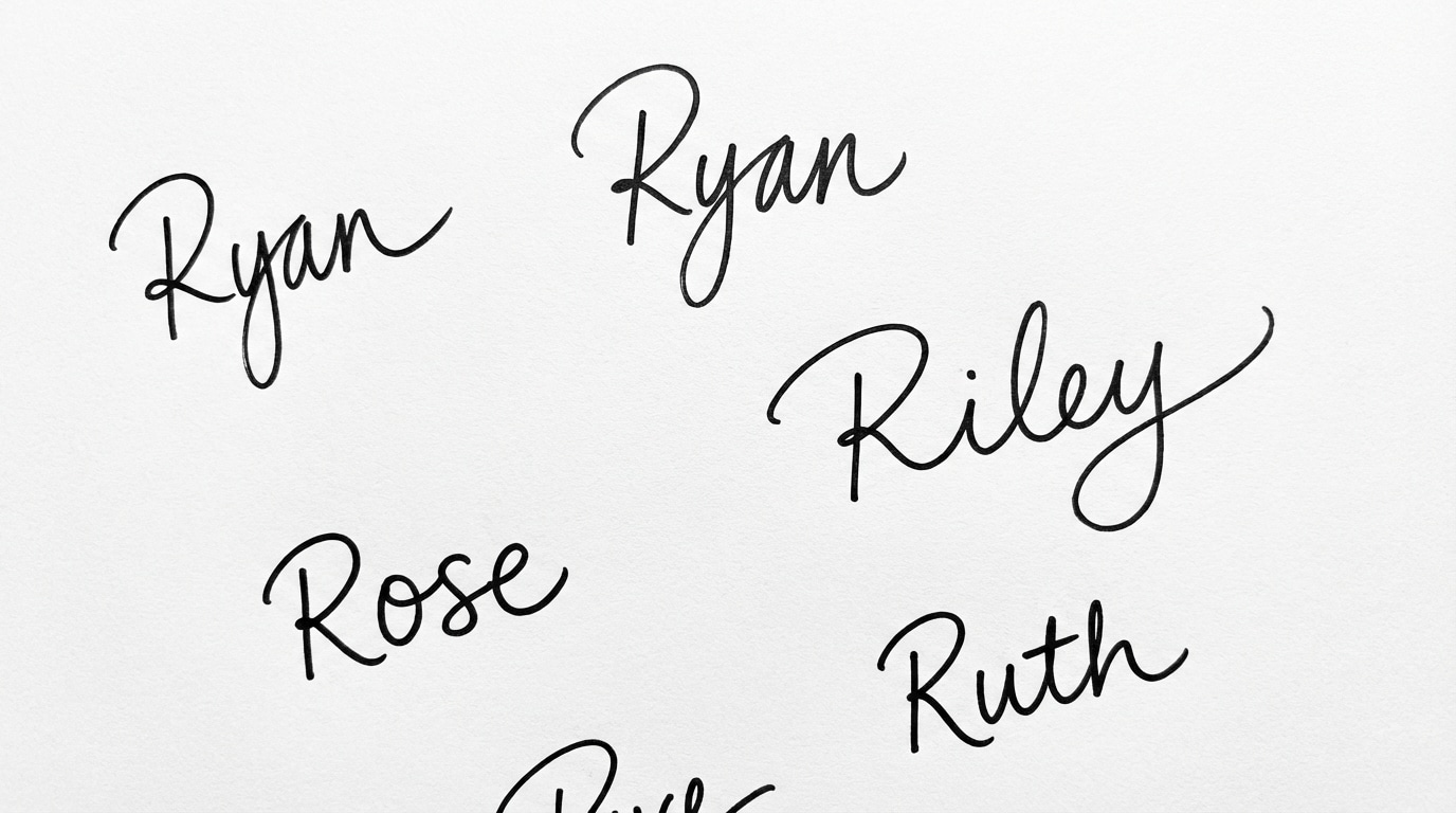 Simple handwritten R signature examples