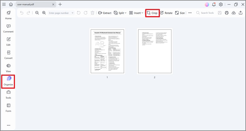 click on crop button