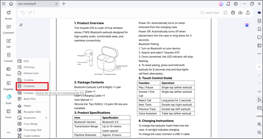 choose compress option