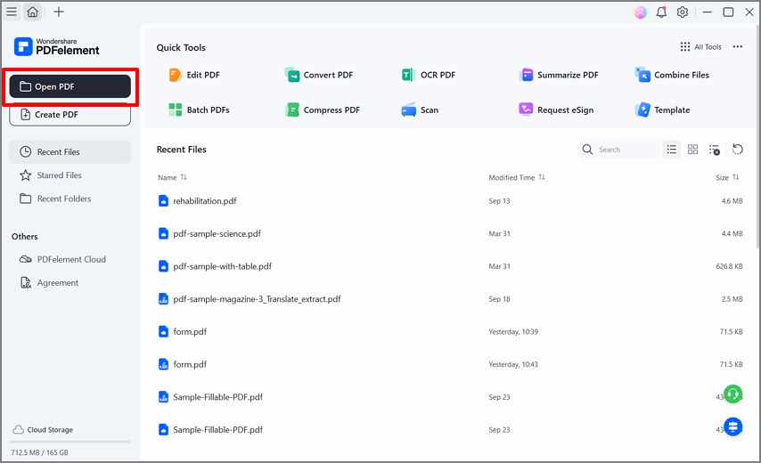 launch pdfelement open pdf