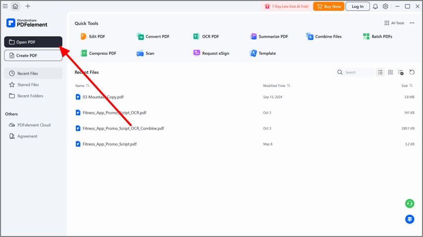 launch pdfelement open pdf