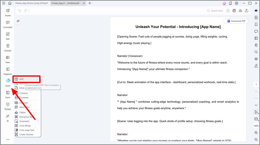 access pdfelement ocr function