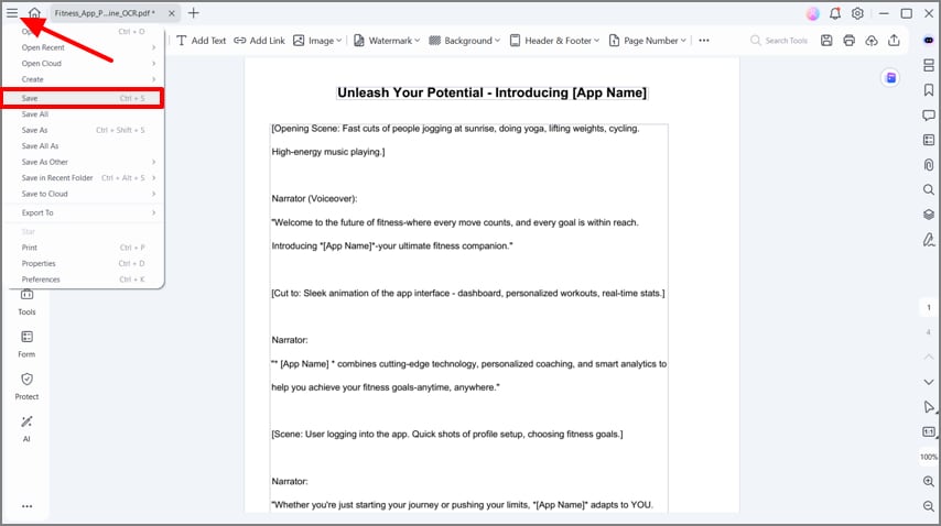 save scanned pdf