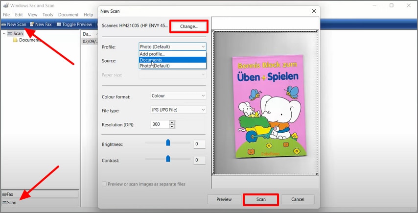 start scanning process