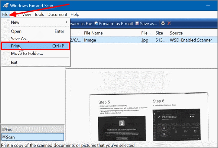 click on print option