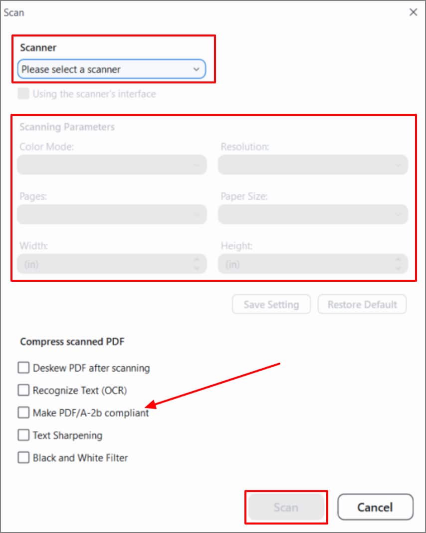 choose scanner properties pdfelement