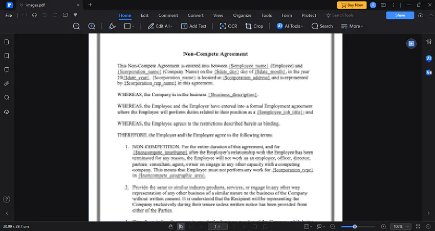 edit binding or nonbinding contract in pdf