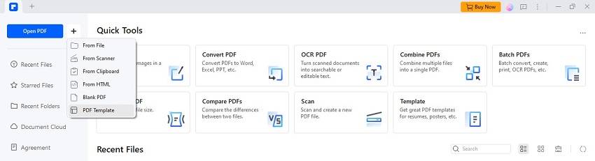 create pdf from template