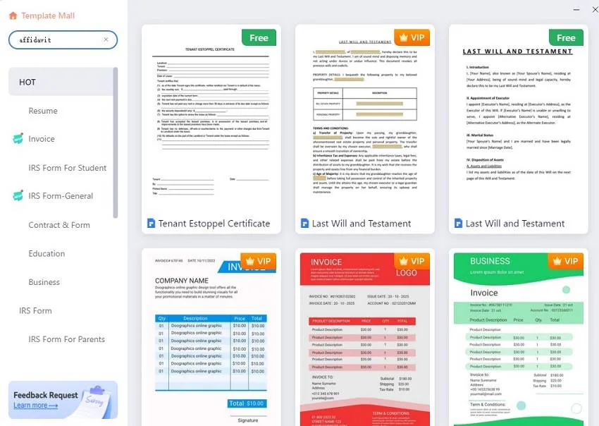 pdfelement template mall