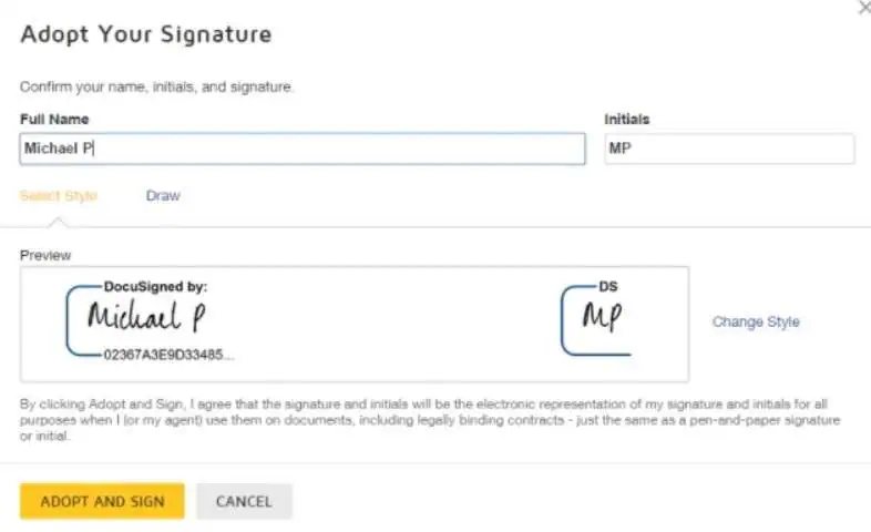 sign contract online docusign