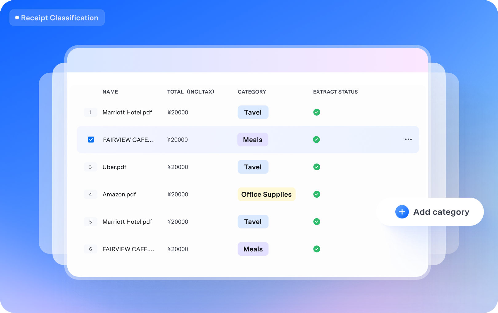 Receipt Classification
