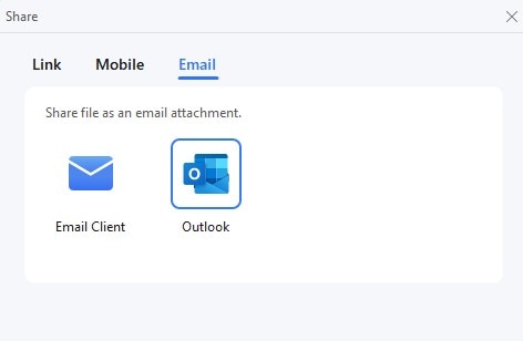 pdfelement share as email