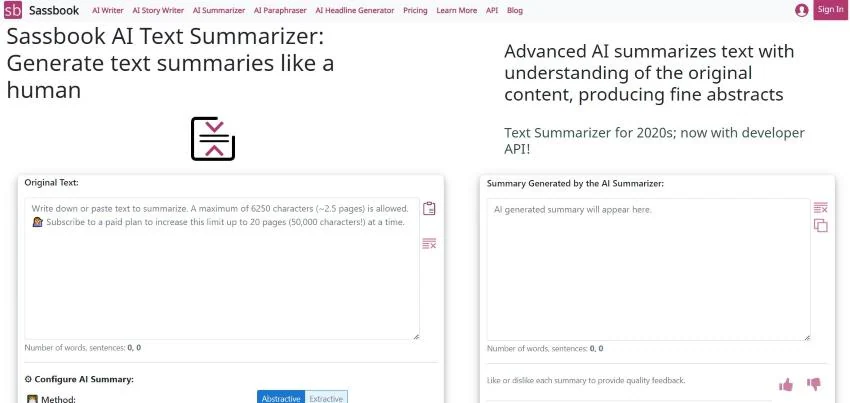 AI Zusammenfassungstool online