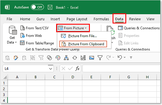 excel insert data from picture