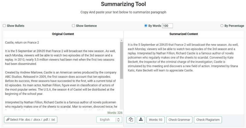 online summarization tool