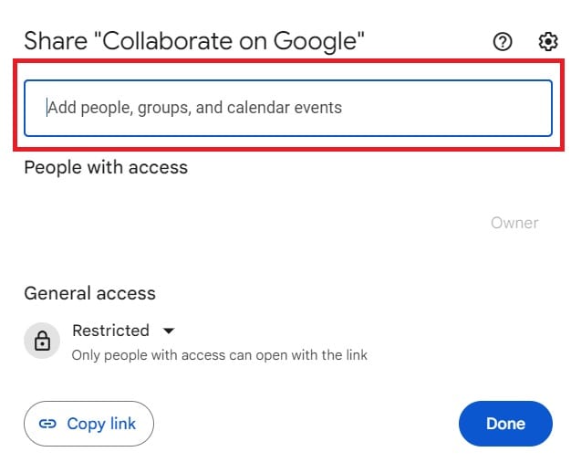 giving team members google docs access