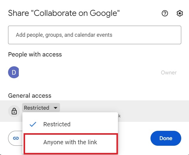making google docs file publicly accessible