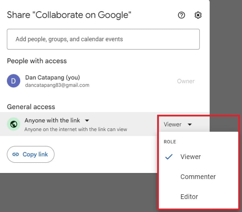 editing visitor permissions on google docs