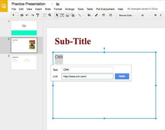 將 PDF 作為連結添加到 Google Slides