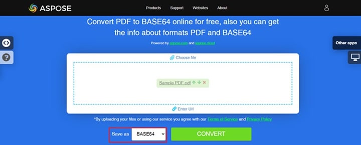 aspose save pdf to base64