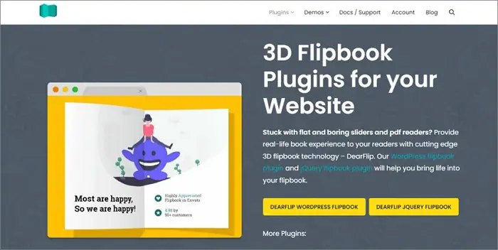 flipbook no wordpress em 3d