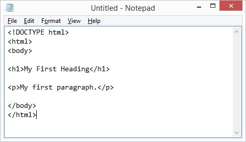 Notepad HTML Coding