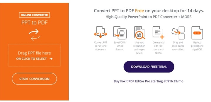 foxit online pptm to pdf converter