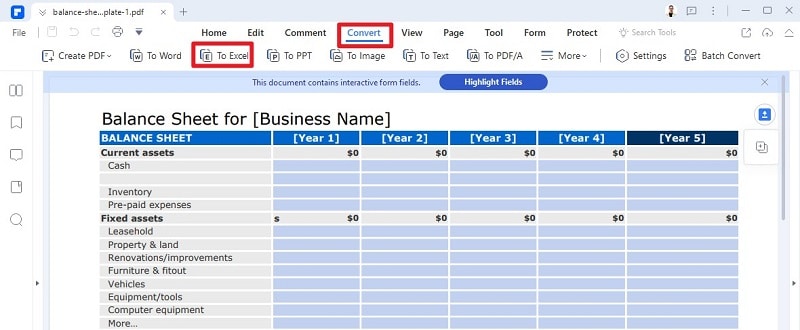 convert pdf to excel to extract data