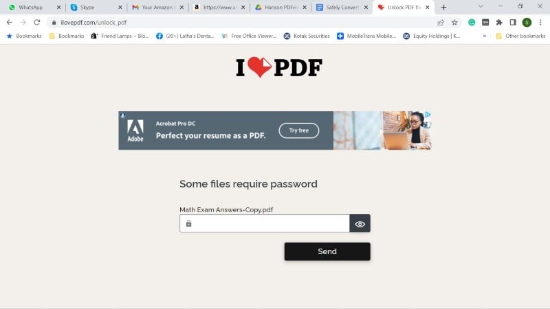 ilovepdf enter password