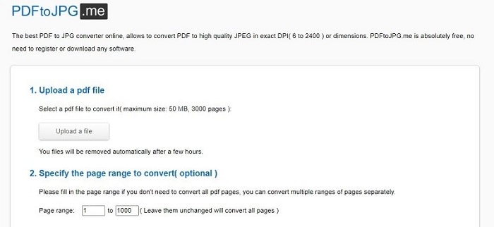 PDF a JPG en alta calidad en línea