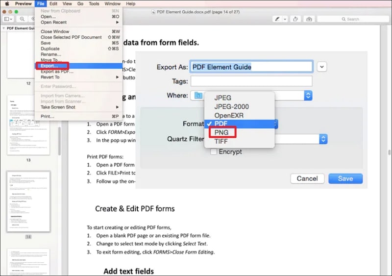 Convertir PDF a PNG Mac