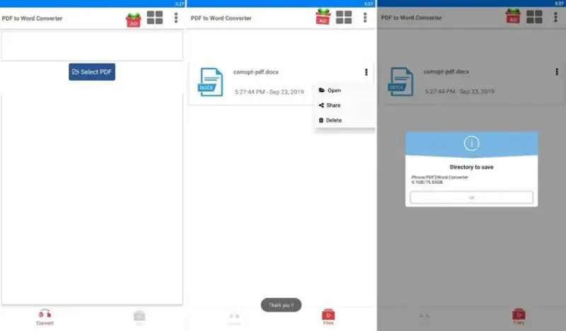 Convertissez des PDF en Word hors ligne à l'aide de votre téléphone iOS ou Android.