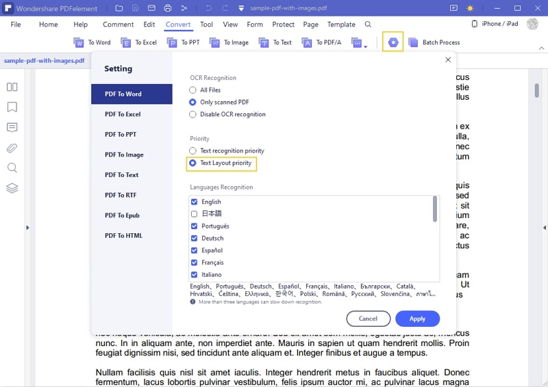 Converti PDF in Word senza perdere la formattazione