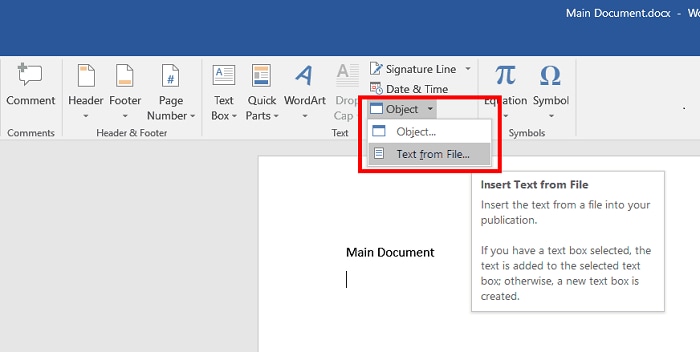 Insert PDF Text into Word