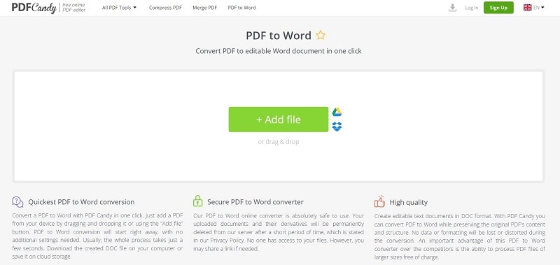 PDF Candy PDF to Word